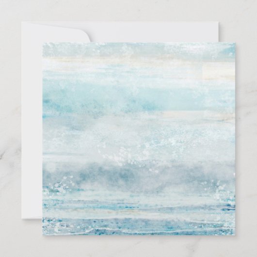 Zee Blue Beach Waves Coastal Weddenschap Save The Date (Achterkant)