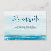 Zee Blue Beach Waves Coastal Weddenschappen Recept Informatiekaartje (Voorkant)