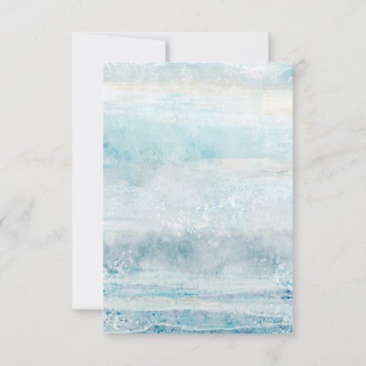 Zee Blue Beach Waves Coastal Wedding RSVP (Achterkant)