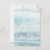 Zee Blue Beach Waves Coastal Wedding RSVP Kaartje (Achterkant)