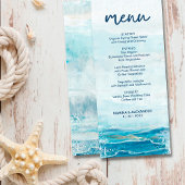 Zee Blue Beach Waves Waterverf Kusthuwelijk Menu
