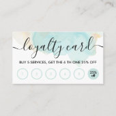 Zee Blue Blauwgroen Simple Ombre Loyalty Bakery Visitekaartje (Voorkant)