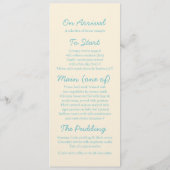 Zee blue & crèmediner menu (Achterkant)