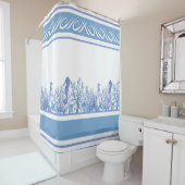 Zee Blue Design Douchegordijn (In situ)