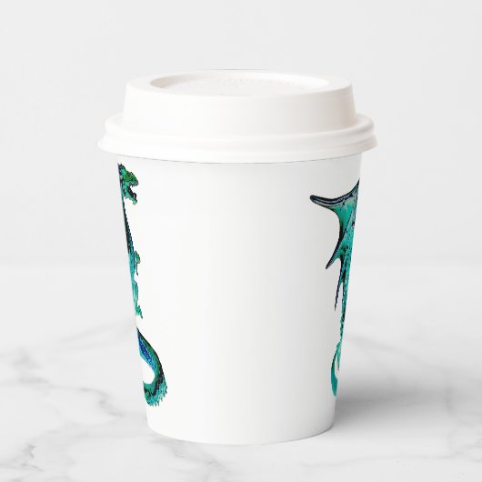 Zee Blue Dragon Papieren Bekers (Links)