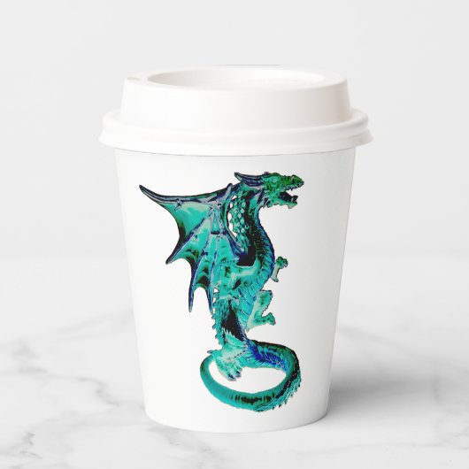 Zee Blue Dragon Papieren Bekers (Achterkant)