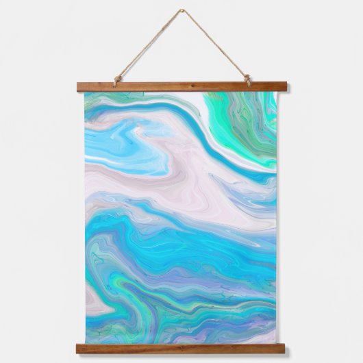 Zee Blue en Green Bubbles en Ocean Art Hangend Wandkleed (Voorkant)