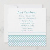 Zee Blue en White Polka Dot Party Invitation Kaart (Achterkant)