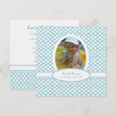 Zee Blue en White Polka Dot Party Invitation Kaart (Voorkant / Achterkant)