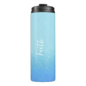 Zee Blue Green Abstracte thermische trommel Thermosbeker (Voorkant)