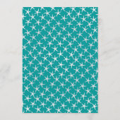 Zee Blue Green Wedding Menu Sjabloon (Achterkant)