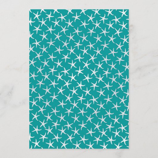 Zee Blue Green Wedding Menu Sjabloon (Achterkant)