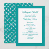 Zee Blue Green Wedding Menu Sjabloon (Voorkant / Achterkant)