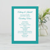 Zee Blue Green Wedding Menu Sjabloon (Staand voorkant)