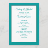 Zee Blue Green Wedding Menu Sjabloon (Voorkant)
