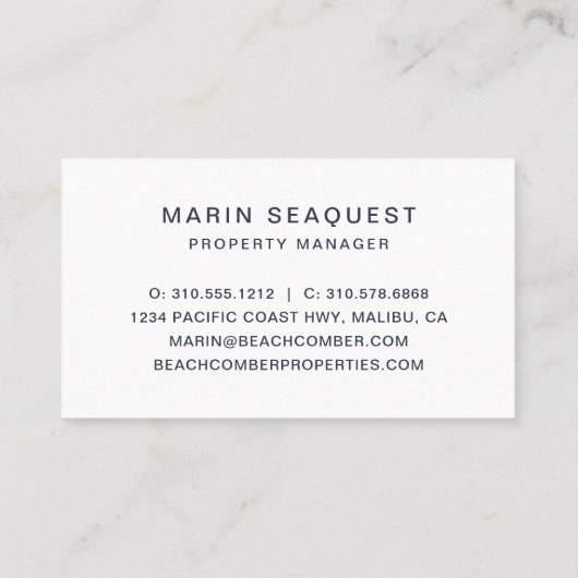 Zee Blue Ocean Waves Beach Visitekaartje (Achterkant)