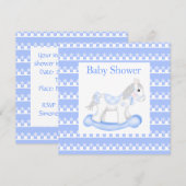 Zee Blue pony baby shower-uitnodiging Kaart (Voorkant / Achterkant)