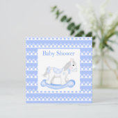 Zee Blue pony baby shower-uitnodiging Kaart (Staand voorkant)