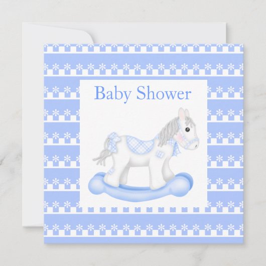Zee Blue pony baby shower-uitnodiging Kaart (Voorkant)