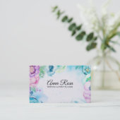 *~* Zee Blue Roos Floral Wedding Event Planner Visitekaartje (Staand voorkant)
