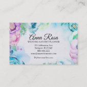 *~* Zee Blue Roos Floral Wedding Event Planner Visitekaartje (Achterkant)