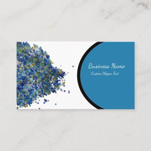 Zee Blue Seed Bead Pile Custom Visitekaartje (Voorkant)
