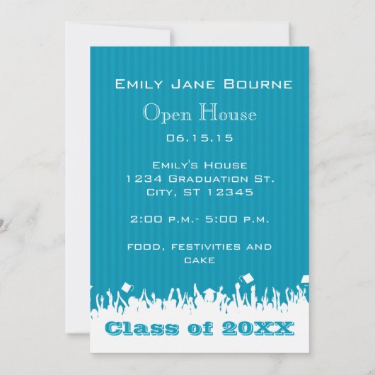 Zee Blue Senior Afbeelding Class of Aankondiging (Achterkant)