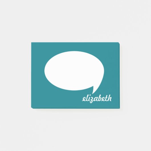 Zee Blue Talk Bubble Persoonlijke naam Post-it® Notes (Voorkant)