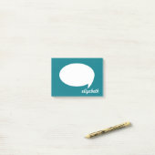 Zee Blue Talk Bubble Persoonlijke naam Post-it® Notes (Op bureau)