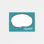 Zee Blue Talk Bubble Persoonlijke naam Post-it® Notes (Voorkant)