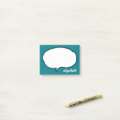 Zee Blue Talk Bubble Persoonlijke naam Post-it® Notes (Op bureau)
