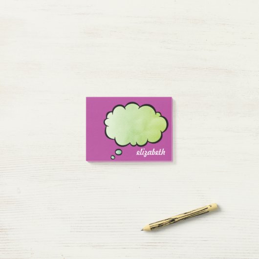 Zee Blue Talk Bubble Persoonlijke naam Post-it® Notes (Op bureau)