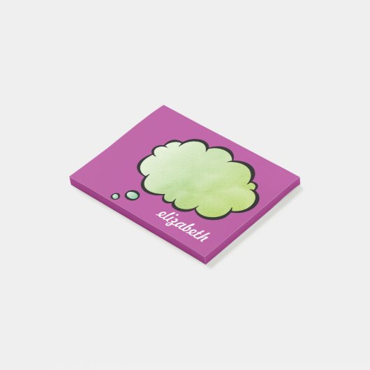 Zee Blue Talk Bubble Persoonlijke naam Post-it® Notes (Schuin)
