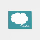 Zee Blue Talk Bubble Persoonlijke naam Post-it® Notes (Voorkant)