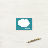 Zee Blue Talk Bubble Persoonlijke naam Post-it® Notes (Op bureau)