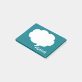 Zee Blue Talk Bubble Persoonlijke naam Post-it® Notes (Schuin)