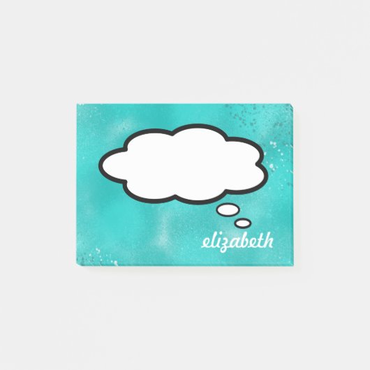 Zee Blue Talk Bubble Persoonlijke naam Post-it® Notes (Voorkant)
