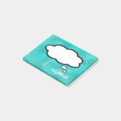 Zee Blue Talk Bubble Persoonlijke naam Post-it® Notes (Schuin)