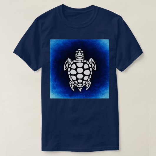 Zee Blue Turtle Abstract T-shirt (Design voorkant)