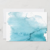 Zee Blue Waterverf Beach Weddenschap Save the Date (Achterkant)