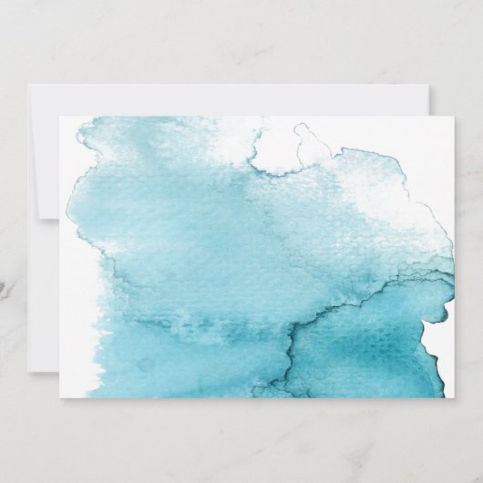 Zee Blue Waterverf Beach Weddenschap Save the Date (Achterkant)