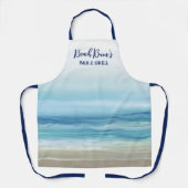 Zee Blue Waterverf Ocean Waves Coastal Schort (Voorkant)