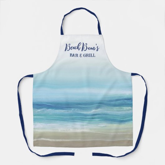 Zee Blue Waterverf Ocean Waves Coastal Schort (Voorkant)