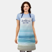 Zee Blue Waterverf Ocean Waves Coastal Schort (Gedragen)