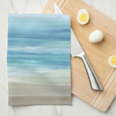 Zee Blue Waterverf Ocean Waves Coastal Theedoek (Quarter Fold)