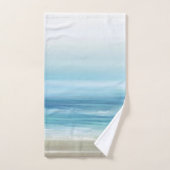 Zee Blue Waterverf Ocean Waves Kuststrand Bad Handdoek (Handdoek)