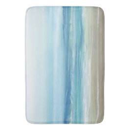 Zee Blue Waterverf Ocean Waves Kuststrand Badmat