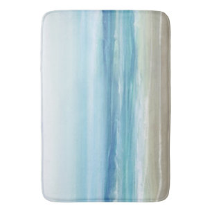 Zee Blue Waterverf Ocean Waves Kuststrand Badmat