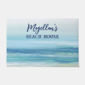 Zee Blue Waterverf Ocean Waves Kuststrand Deurmat (Voorkant)