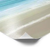 Zee Blue Waterverf Ocean Waves Kuststrand Foto Afdruk (Hoek)